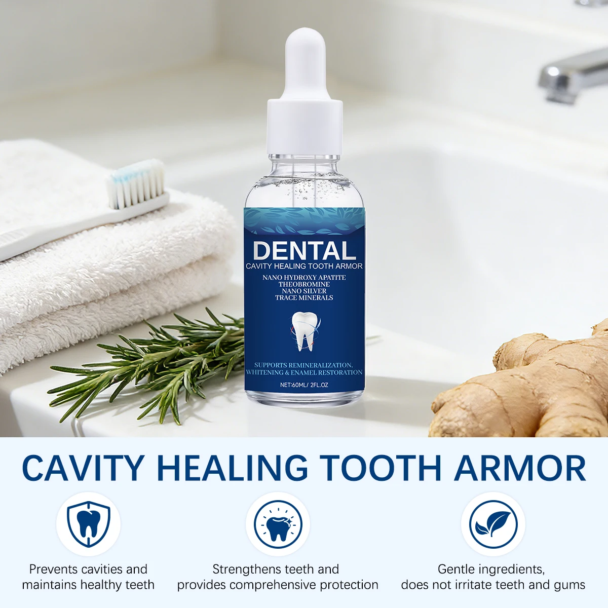 Enamel Repair Serum - Whitening Tooth Serum 60ml Nano Hydroxyapatite