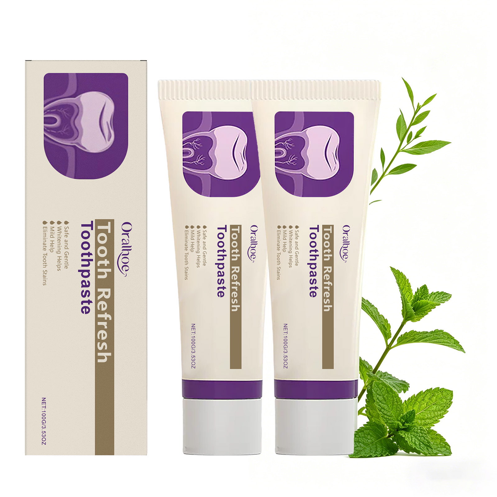Teeth Whitening That Works - Tooth Refresh Whitening Minty Toothpaste Natural