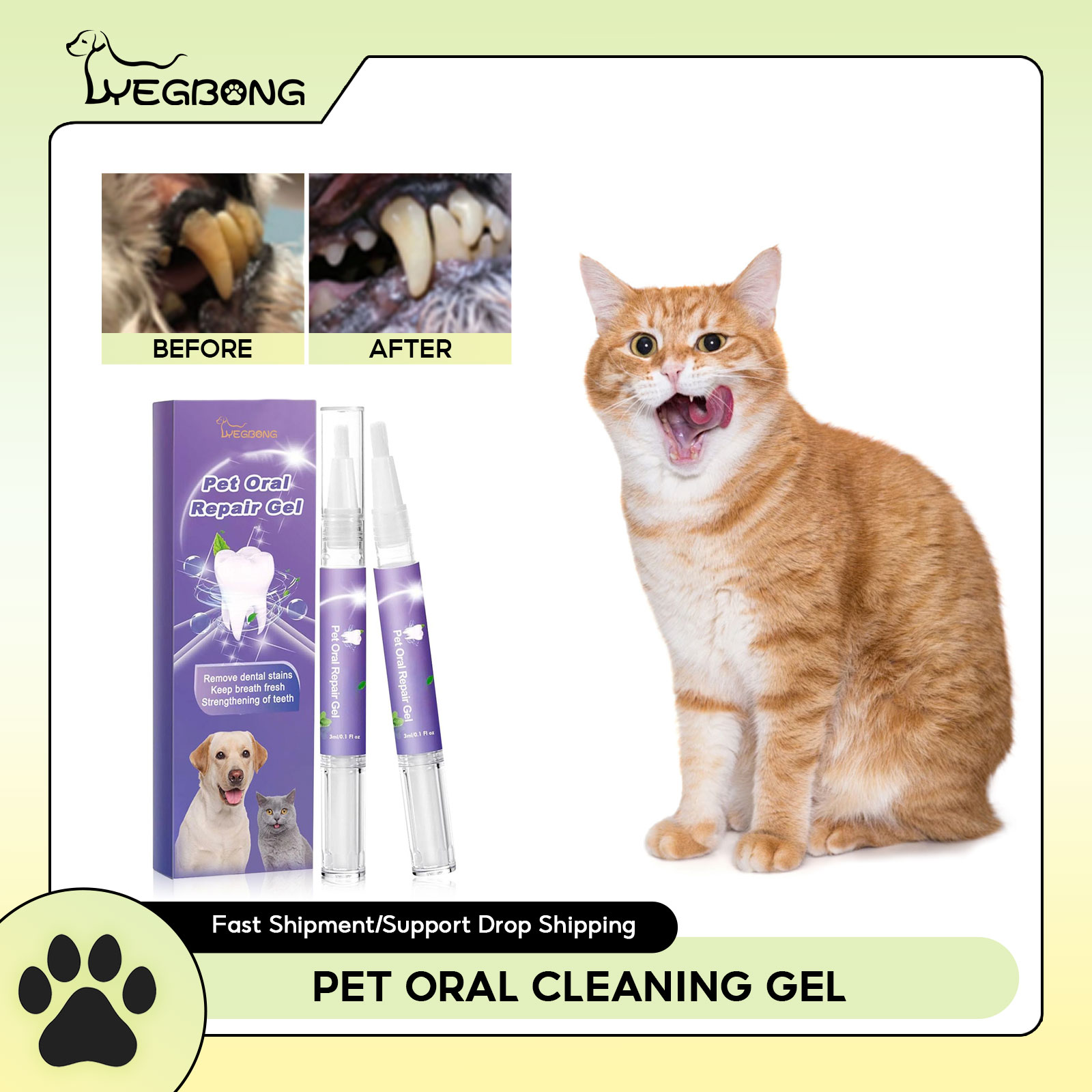 Teeth Whitening Foam - Pet Oral Repair Gel Puppy Tartar