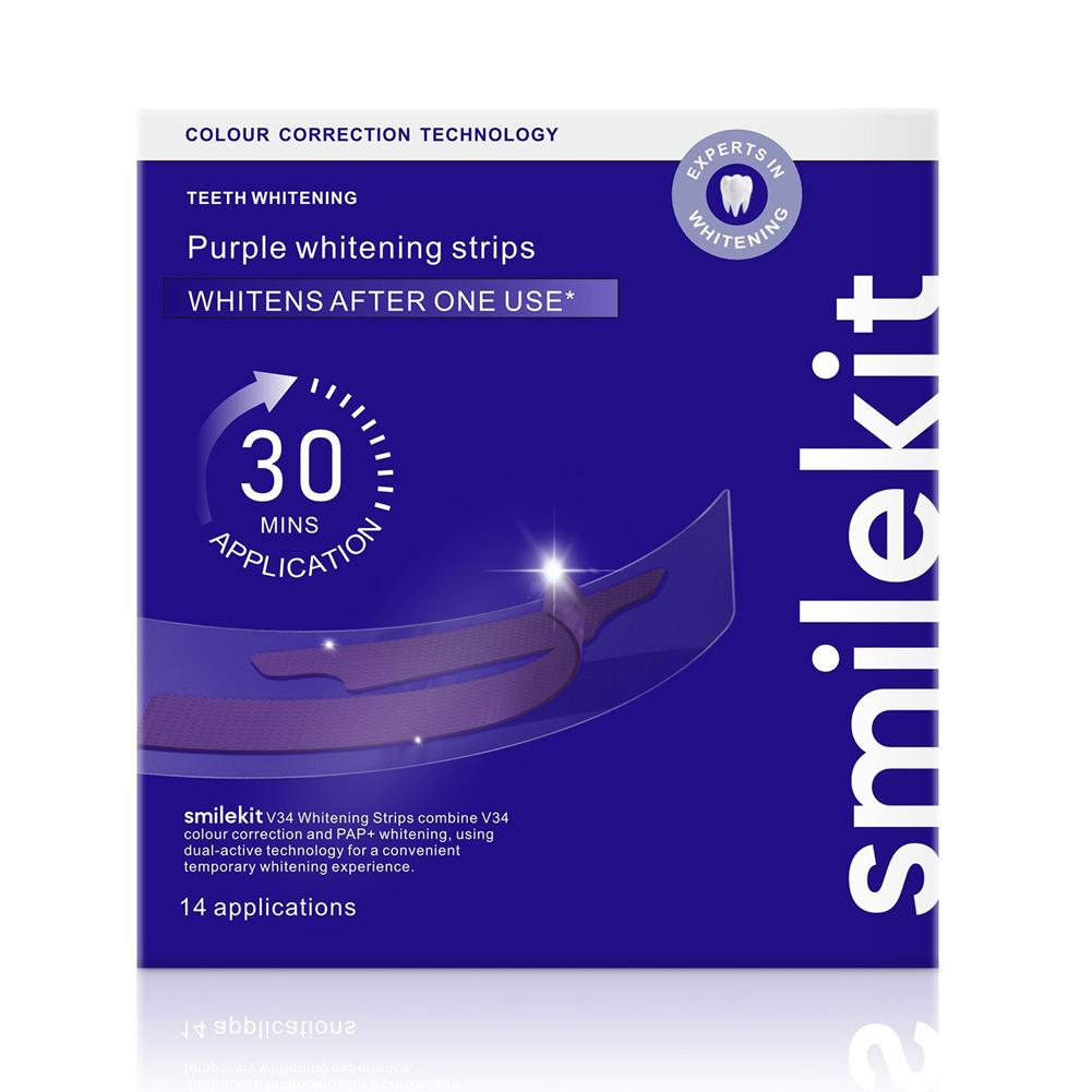 Teeth Whitening (Bleaching) - ﻿Smilekit Teeth Whitening Strips Purple V34