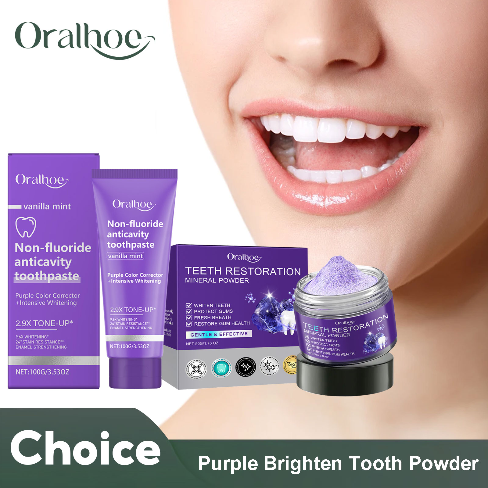 Teeth Whitening Foam - Teeth Restoration Mineral Powder Teeth Whitening