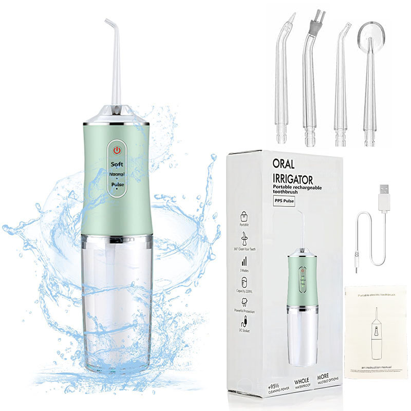 Water Flosser Cordless - Professional Flossing Portable Electric 4Nozzle Toothbrush