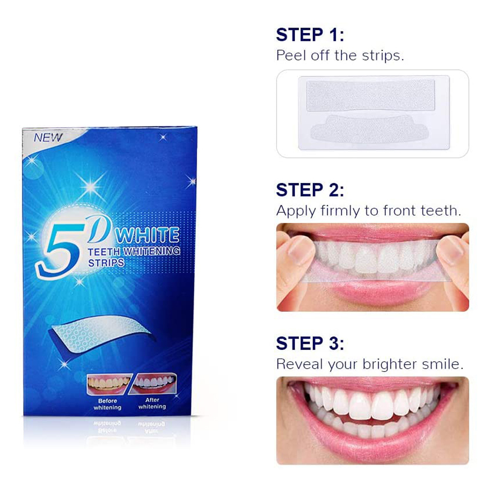 5D White Teeth Whitening Strip - Teeth Whitening Levels ulasan dan harga